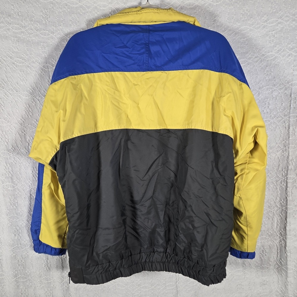 TWN Anorak Pullover‎ Jacket Mens Sm Yellow Blue Colorblock Vintage 90s Gorpcore - Picture 8 of 13